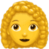 👩‍🦱 woman: curly hair display on Apple